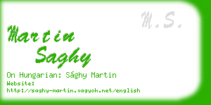 martin saghy business card